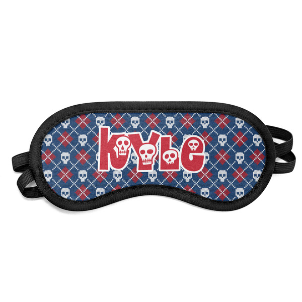 Custom Knitted Argyle & Skulls Sleeping Eye Mask (Personalized)