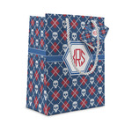 Knitted Argyle & Skulls Gift Bag (Personalized)