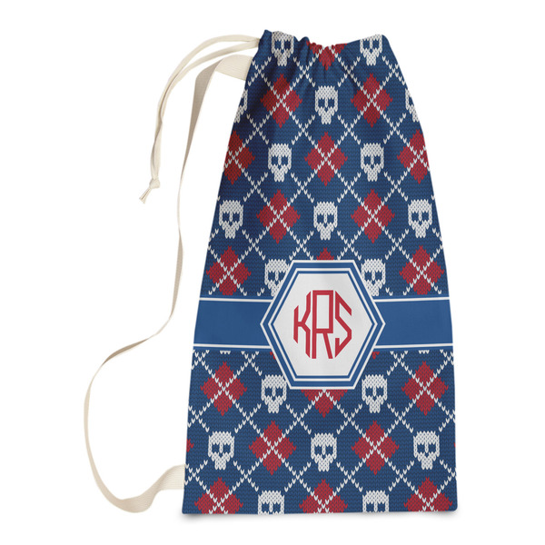 Custom Knitted Argyle & Skulls Laundry Bags - Small (Personalized)