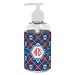 Knitted Argyle & Skulls Plastic Soap / Lotion Dispenser (8 oz - Small - White) (Personalized)