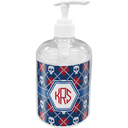 Knitted Argyle & Skulls Acrylic Soap & Lotion Bottle (Personalized)
