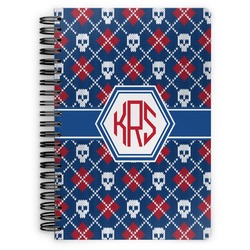 Knitted Argyle & Skulls Spiral Notebook (Personalized)