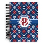 Knitted Argyle & Skulls Spiral Notebook - 5x7 w/ Monogram