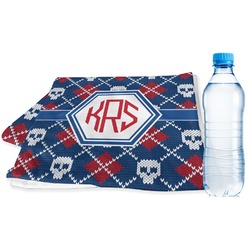 Knitted Argyle & Skulls Sports & Fitness Towel (Personalized)