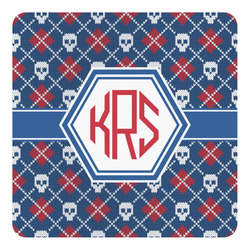 Knitted Argyle & Skulls Square Decal - Large (Personalized)