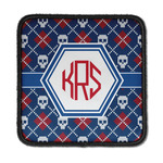 Knitted Argyle & Skulls Iron On Square Patch w/ Monogram