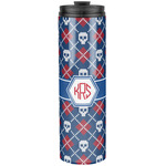 Knitted Argyle & Skulls Stainless Steel Skinny Tumbler - 20 oz (Personalized)