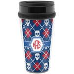 Knitted Argyle & Skulls Acrylic Travel Mug without Handle (Personalized)