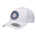 Knitted Argyle & Skulls Trucker Hat - White (Personalized)