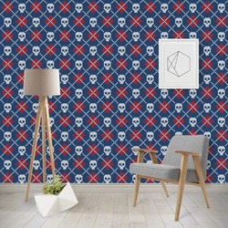 Knitted Argyle & Skulls Wallpaper & Surface Covering (Water Activated - Removable)