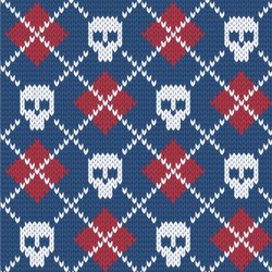 Knitted Argyle & Skulls Wallpaper & Surface Covering (Water Activated 24"x 24" Sample)