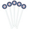 Knitted Argyle & Skulls White Plastic 5.5" Stir Stick - Fan View