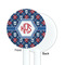 Knitted Argyle & Skulls White Plastic 5.5" Stir Stick - Single Sided - Round - Front & Back