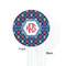 Knitted Argyle & Skulls White Plastic 7" Stir Stick - Single Sided - Round - Front & Back