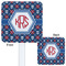 Knitted Argyle & Skulls White Plastic Stir Stick - Double Sided - Approval