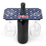 Knitted Argyle & Skulls Wine Bottle & Glass Holder (Personalized)