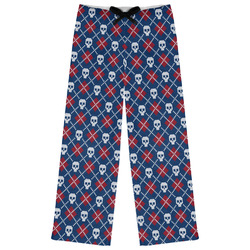 Knitted Argyle & Skulls Womens Pajama Pants - M