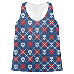 Knitted Argyle & Skulls Womens Racerback Tank Top - Small