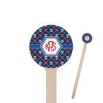 Knitted Argyle & Skulls 6" Round Wooden Stir Sticks - Double Sided (Personalized)