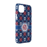 Knitted Argyle & Skulls iPhone Case - Plastic - iPhone 14 (Personalized)