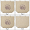 Sea Shells 3 Reusable Cotton Grocery Bags - Front & Back View