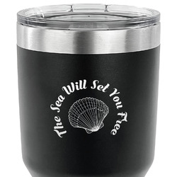 Sea Shells 30 oz Stainless Steel Tumbler - Black - Double Sided (Personalized)