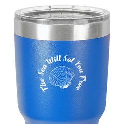Sea Shells 30 oz Stainless Steel Tumbler - Royal Blue - Double-Sided (Personalized)