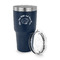 Sea Shells 30 oz Stainless Steel Ringneck Tumblers - Navy - LID OFF