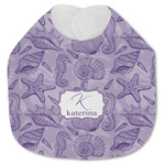 Sea Shells Jersey Knit Baby Bib w/ Name and Initial