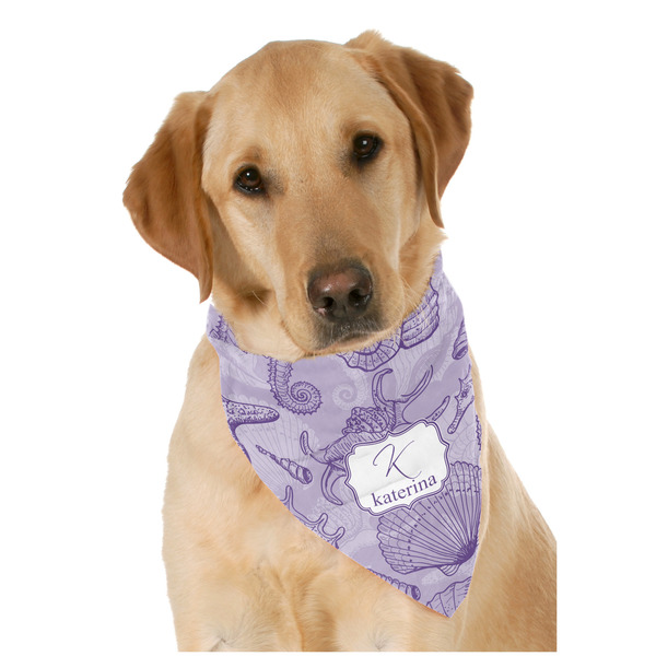 Custom Sea Shells Dog Bandana Scarf w/ Name and Initial