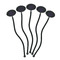 Sea Shells Black Plastic 7" Stir Stick - Oval - Fan