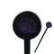 Sea Shells Black Plastic 7" Stir Stick - Round - Closeup