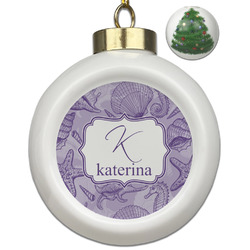 Sea Shells Ceramic Ball Ornament - Christmas Tree (Personalized)