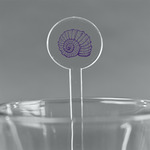 Sea Shells 7" Round Plastic Stir Sticks - Clear