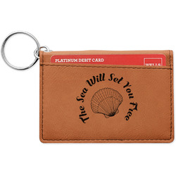 Sea Shells Leatherette Keychain ID Holder - Double Sided (Personalized)