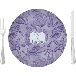 Sea Shells Glass Lunch / Dinner Plate 10" (Personalized)