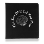 Sea Shells Leather Binder - 1" - Black (Personalized)