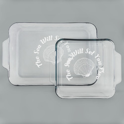 Sea Shells Set of Glass Baking & Cake Dish - 13in x 9in & 8in x 8in (Personalized)