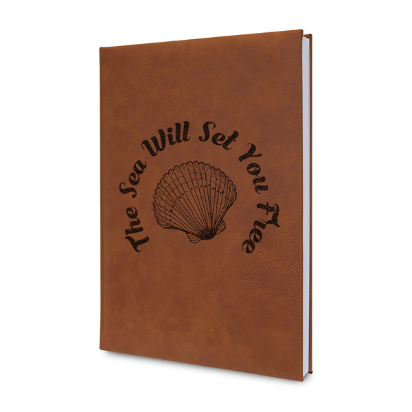 Custom Sea Shells Leather Sketchbook - Small - Double Sided (Personalized)