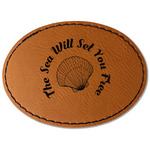 Sea Shells Faux Leather Iron On Patch - Oval (Personalized)