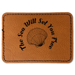 Sea Shells Faux Leather Iron On Patch - Rectangle (Personalized)