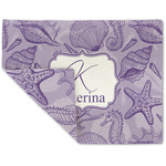 Sea Shells Double-Sided Linen Placemat - Single w/ Name and Initial