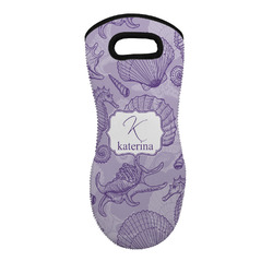 Sea Shells Neoprene Oven Mitt - Single w/ Name and Initial