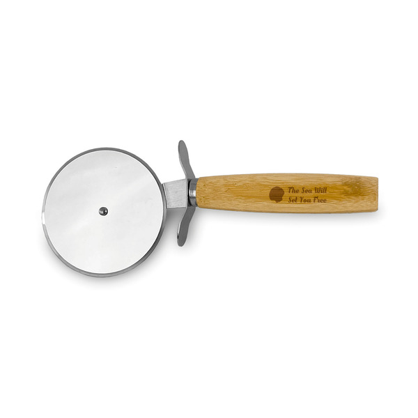 Custom Sea Shells Pizza Cutter with Bamboo Handle (Personalized)
