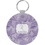 Sea Shells Round Plastic Keychain (Personalized)