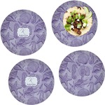 Sea Shells Set of 4 Glass Lunch / Dinner Plate 10" (Personalized)