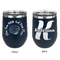 Sea Shells Stainless Wine Tumblers - Navy - Double Sided - Approval