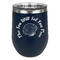 Sea Shells Stainless Wine Tumblers - Navy - Double Sided - Front