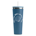 Sea Shells RTIC Everyday Tumbler with Straw - 28oz - Steel Blue - Double-Sided (Personalized)