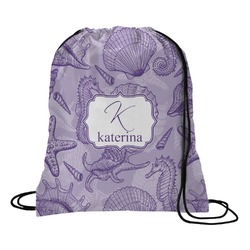 Sea Shells Drawstring Backpack - Medium (Personalized)